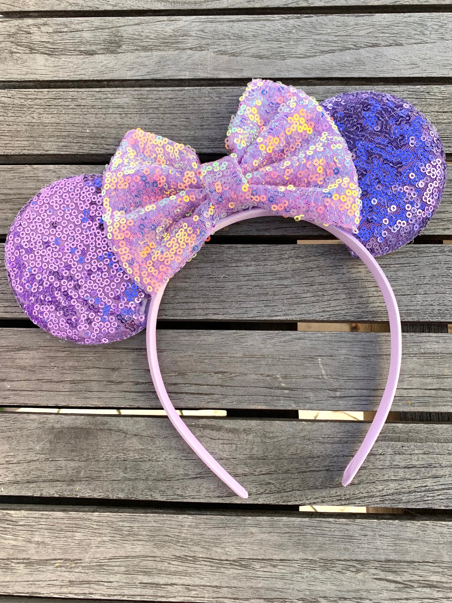 Purple Mouse Ear Headband