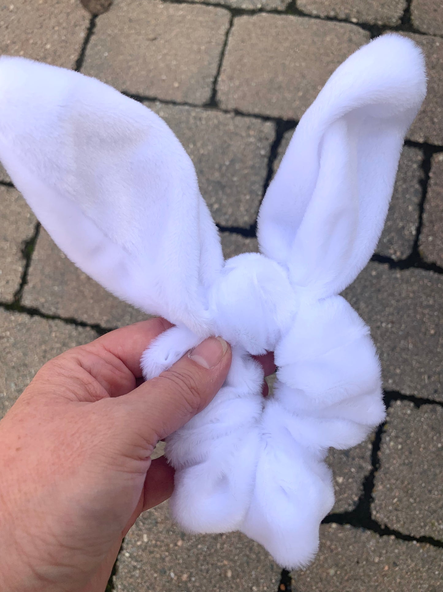 Fuzzy bunny scrunchies