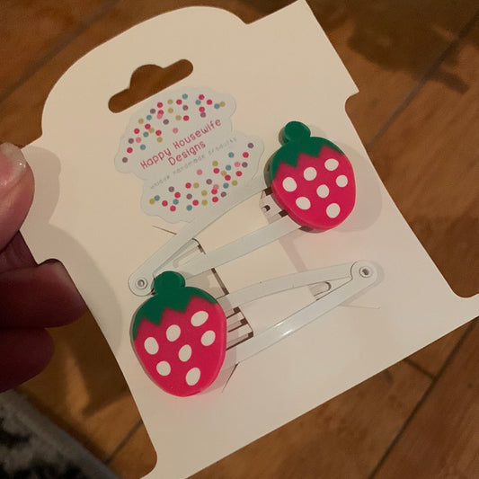Strawberry snap clips