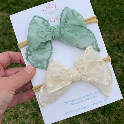 Embroidered Lace bows