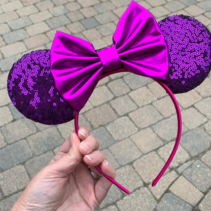 Purple Mouse Ear Headbands