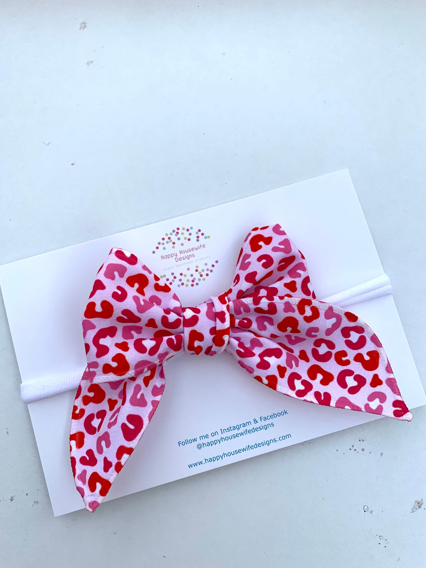 Red and Pink Leopard Hair Bows