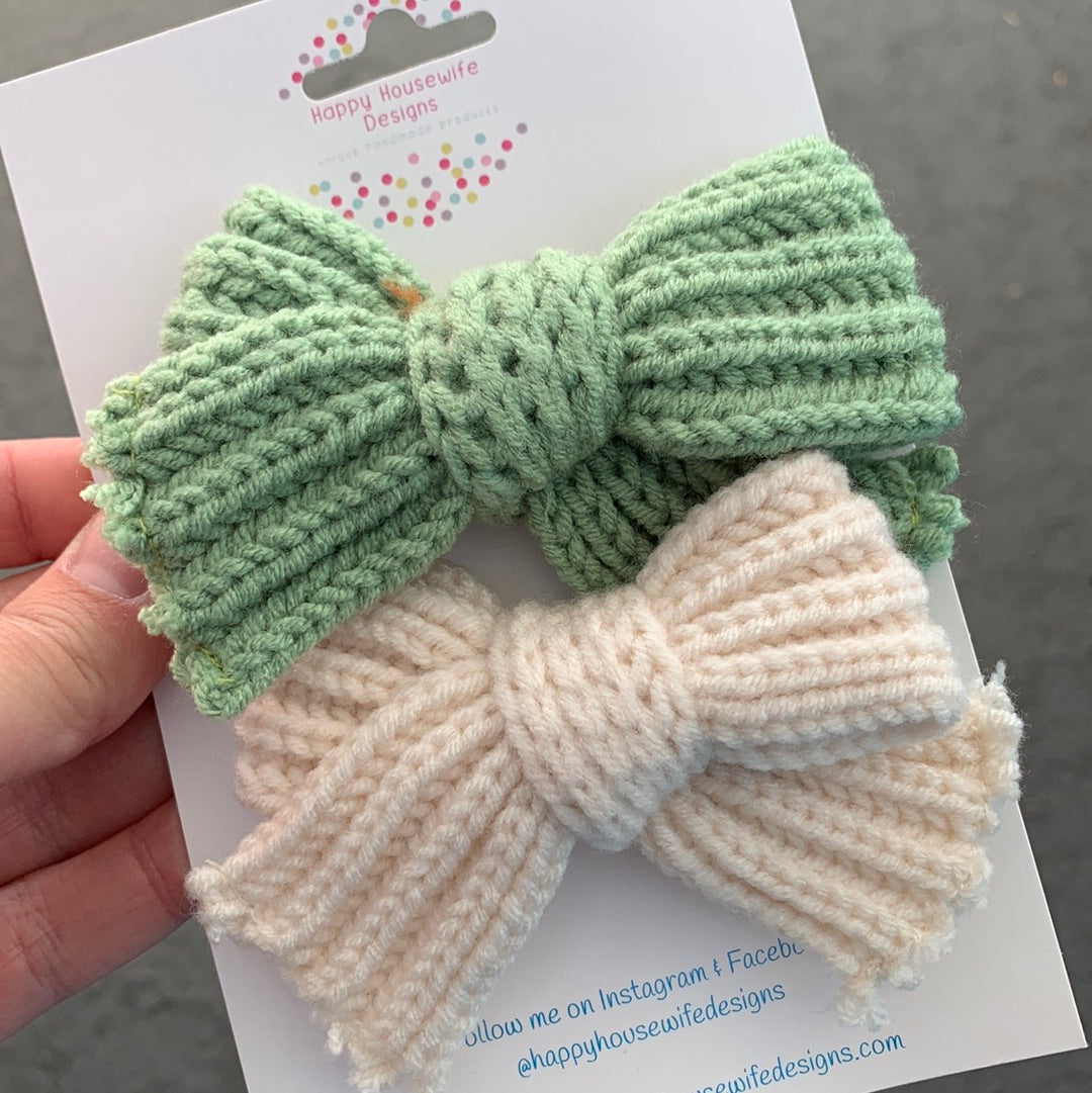 Knit Sweater Hair Bows